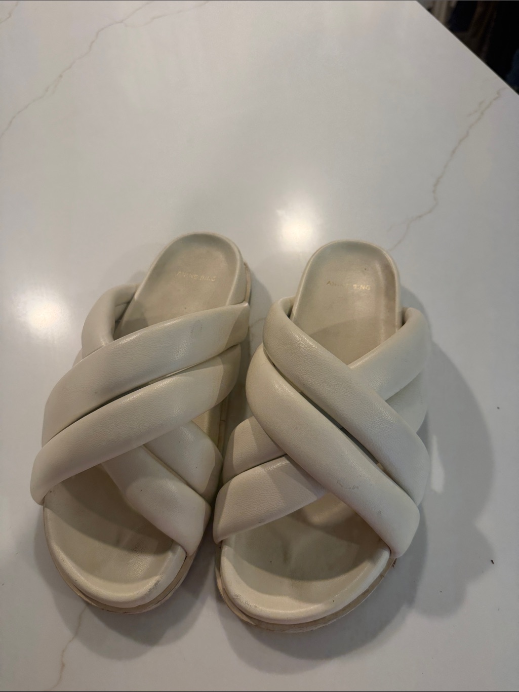 Anine Bing Off-White Lizzie Sandals Size: 37 7 Sku: 251092f12400301